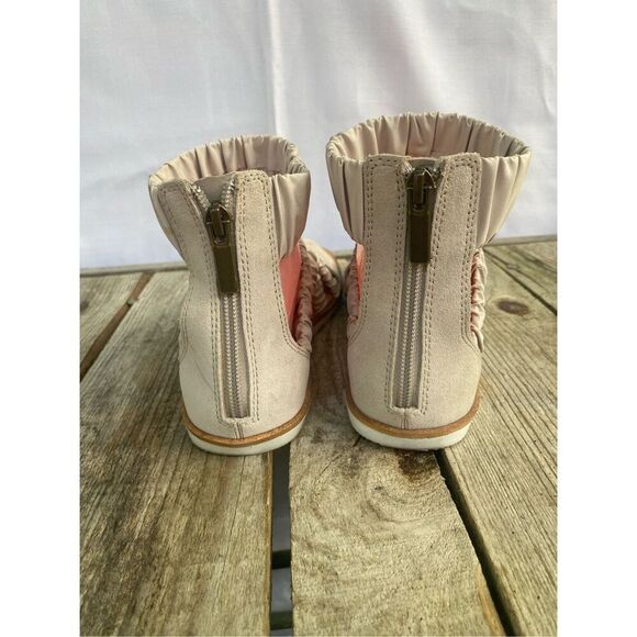 SOREL Women’s Size 9 Kinetic Sandals Suede Strappy Zip Back Gladiator Taupe Beig - Picture 4 of 8